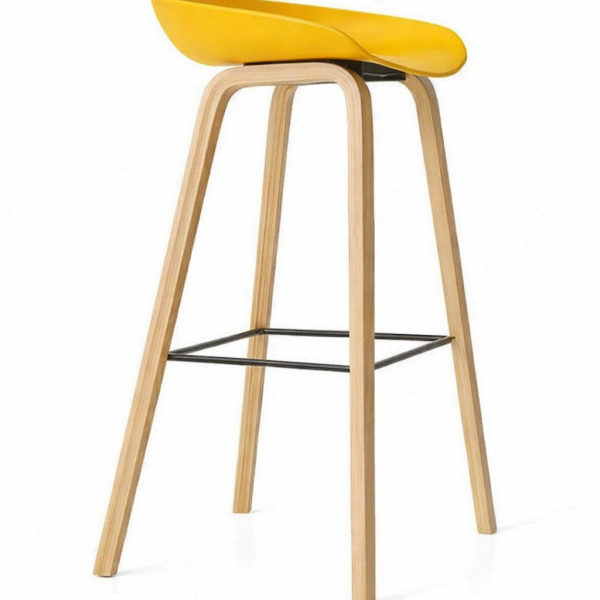 Барный стул из пластика и металла Желтый Адель (33033859)