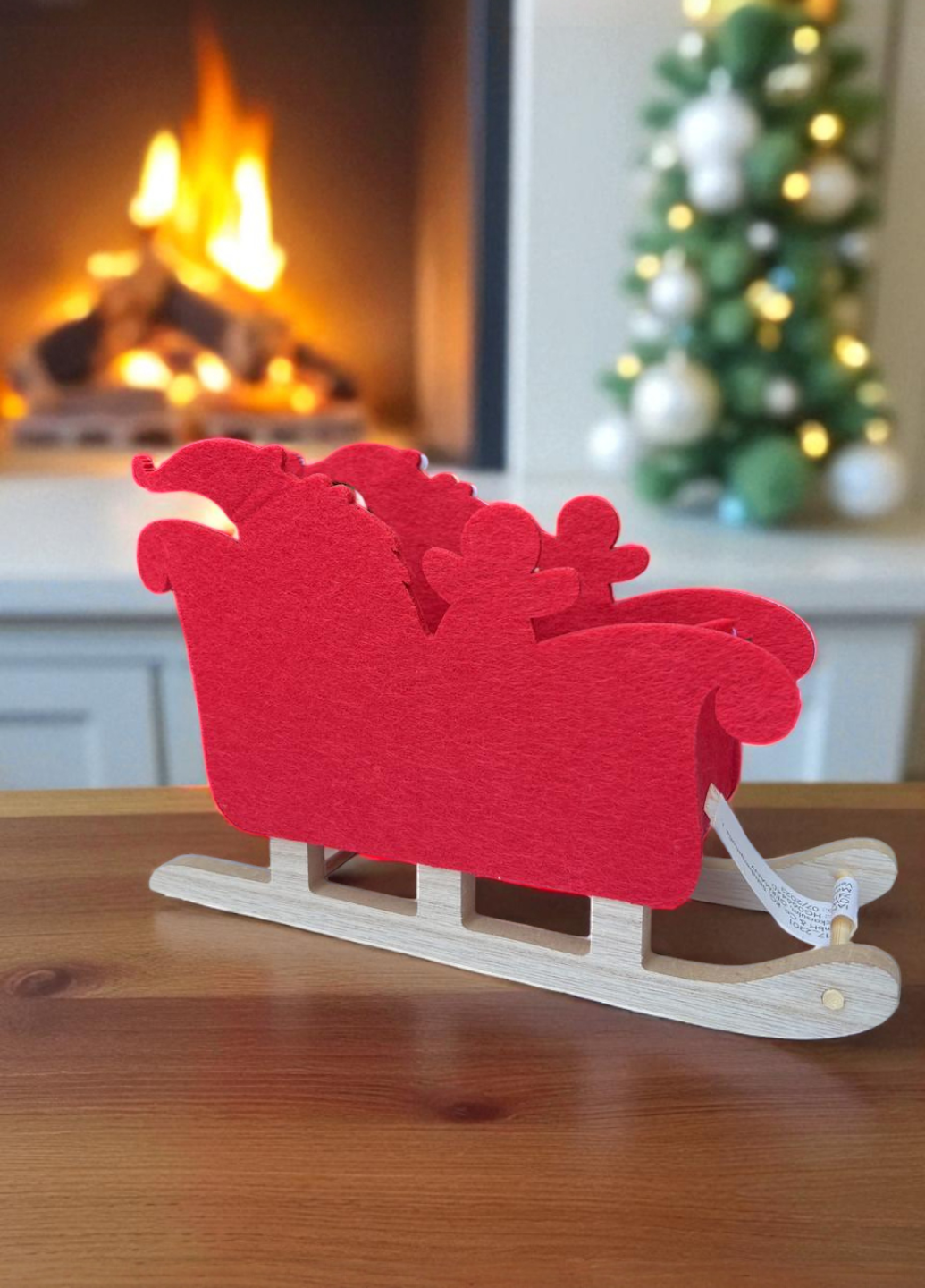 Новогодняя декоративная корзина Linarno Home из фетра 22,5х8,5х15 см Красная (7904) - фото 4 Новогодняя декоративная корзина Linarno Home из фетра 22,5х8,5х15 см Красная (7904) - фото 4