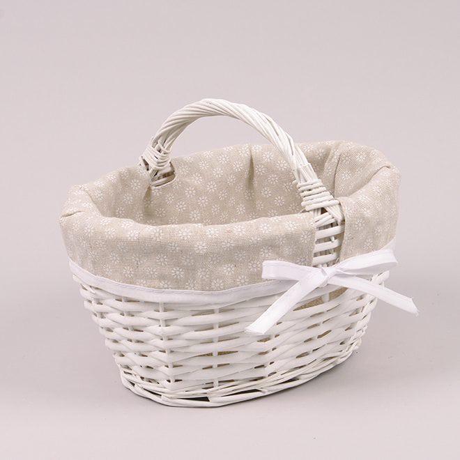 Корзина с тканью Flora 14х20х25 см Белый (39641)