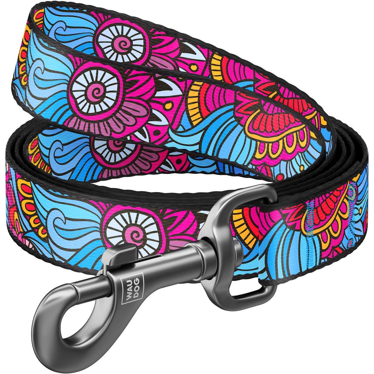 Поводок для собак нейлоновый Waudog Nylon Лето 122 см 25 мм (4604)