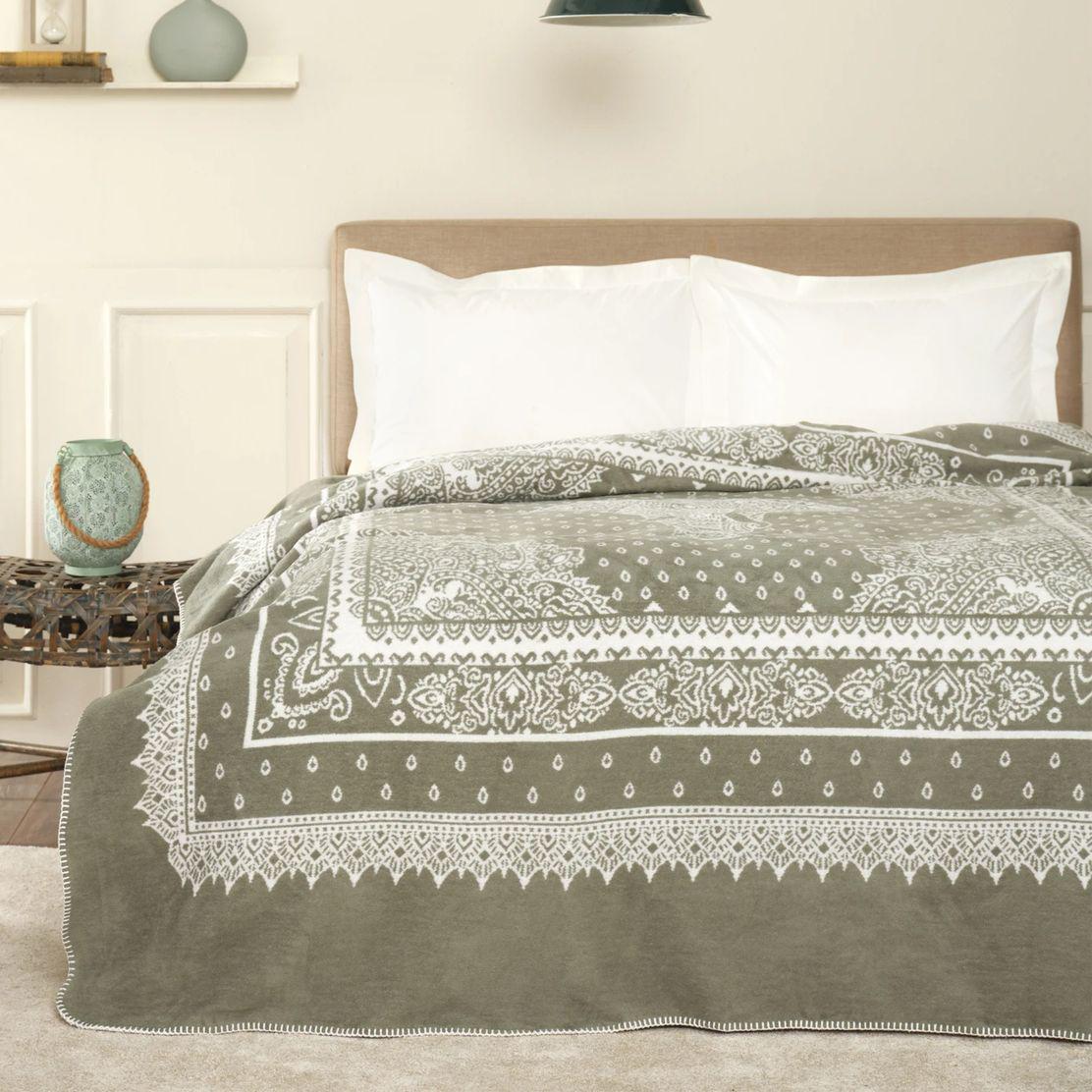 Плед Karaca Home Evelina евро 180х220 см Зеленый (12581680)