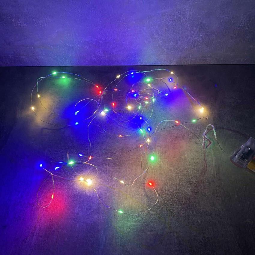 Гирлянда светодиодная на батарейках 50 диодов LED 5 м Разноцветный (1733731357)