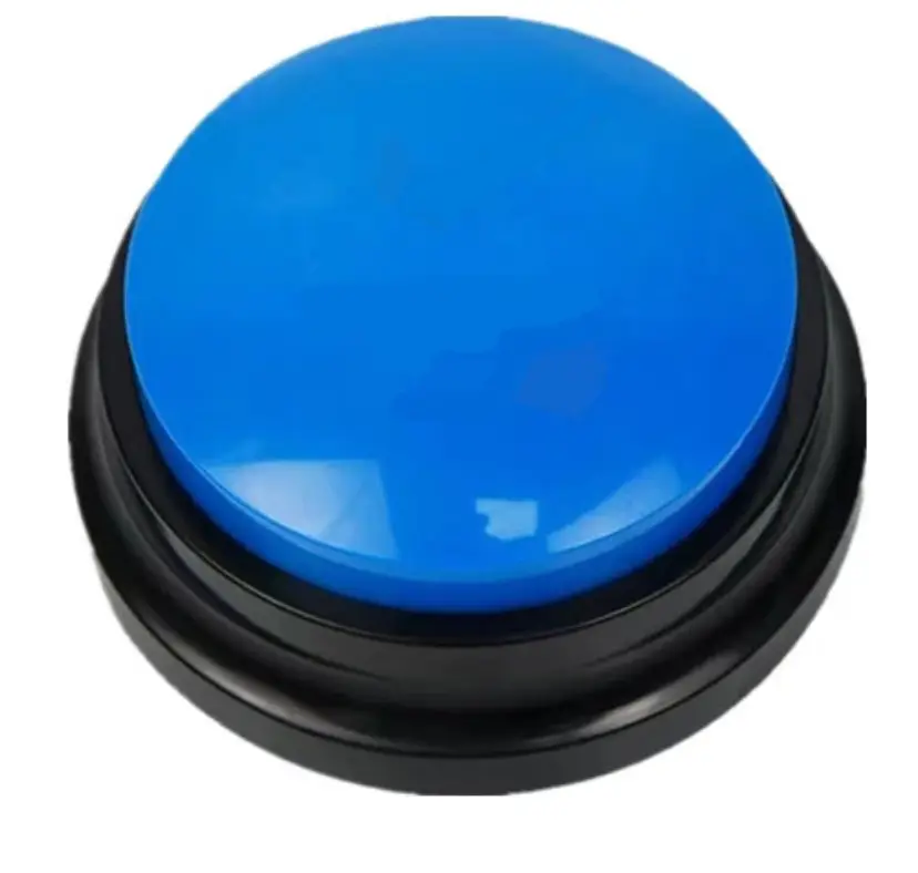 Звукова кнопка для собак та котів Pet Button з голосовою командою 9x4,5 см Синій (MK001042) - фото 1