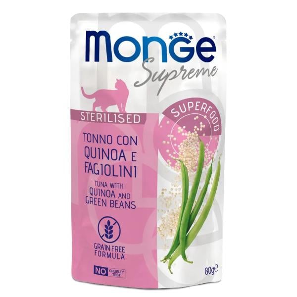 Корм для кошек влажный Monge Cat Wet Sterilised тунец с киноа и стручковой фасолью 80 г (000025693)