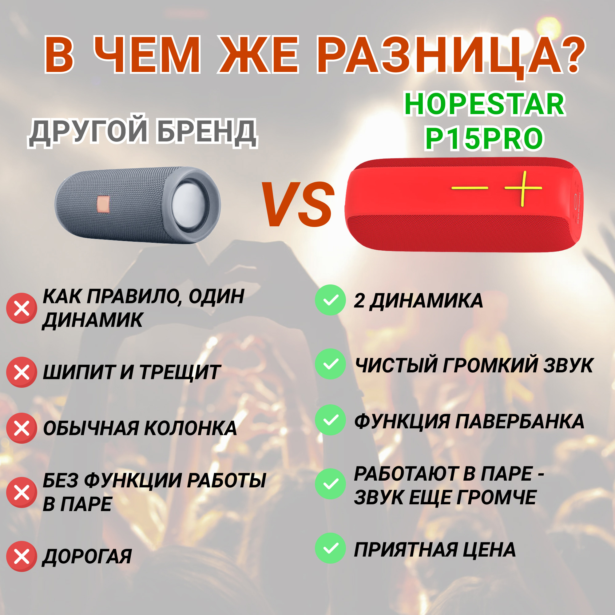 Акустическая система Hopestar P15 Pro Красный - фото 12 Акустическая система Hopestar P15 Pro Красный - фото 12