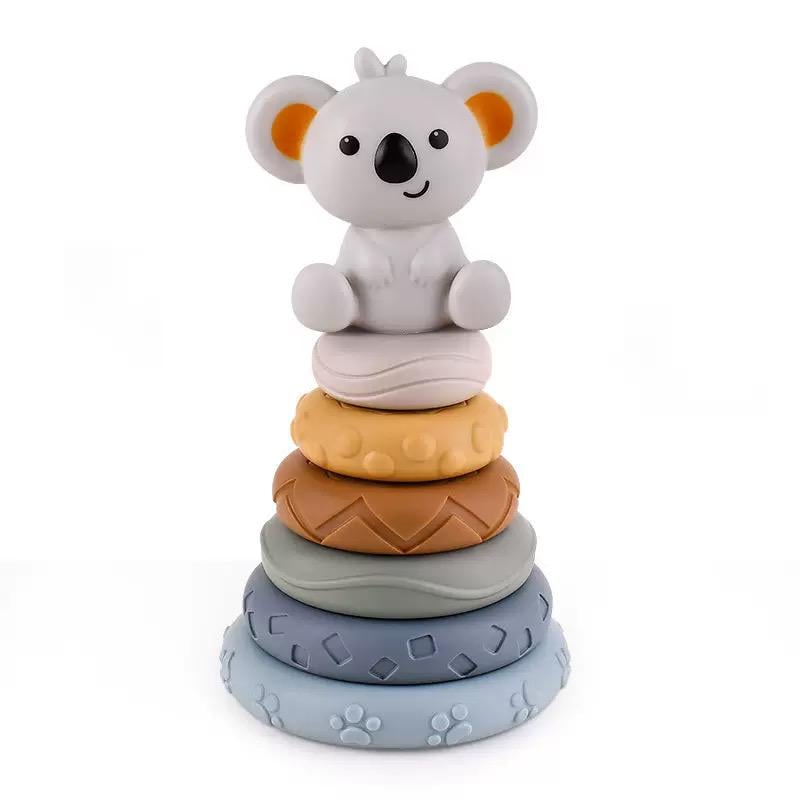 Игрушка для малышей Пирамидка с коалой силиконовая (222)