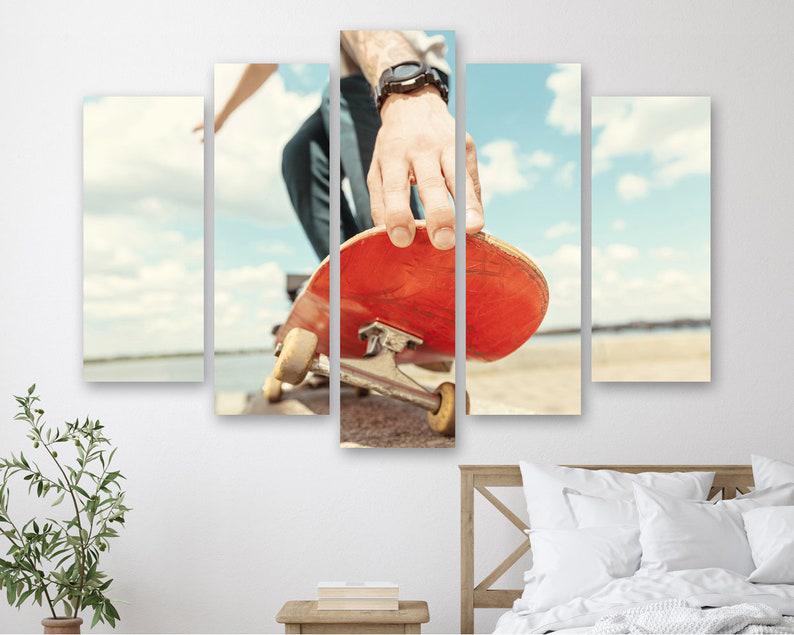Модульная картина на холсте из пяти частей KIL Art Скейтбординг 137x85 см (M51_L_37)