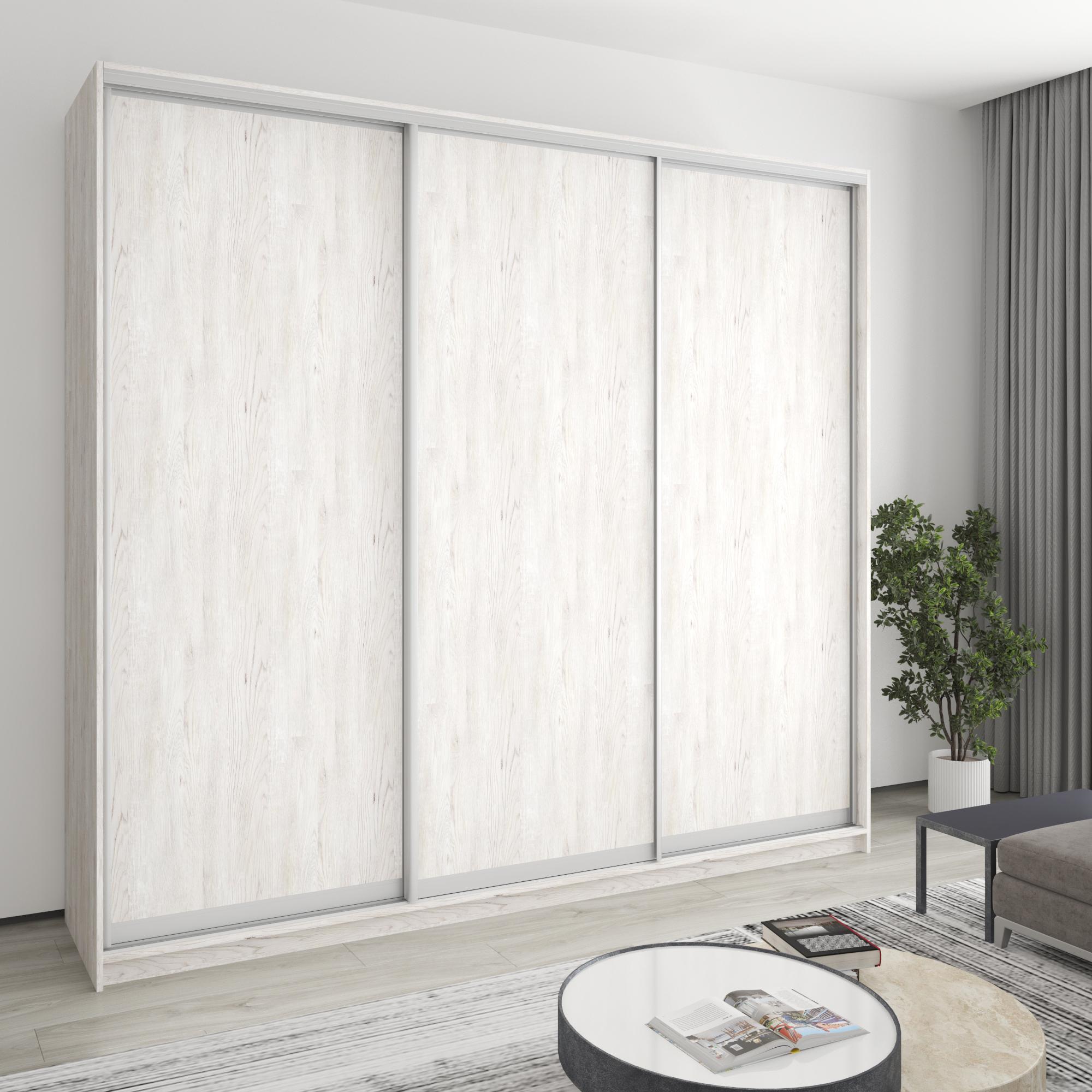 Шафа-купе тридверна MebelStar Уні AL 3 ДСП 260x60x240 см Аляска сірий (MBS-1928) - фото 1