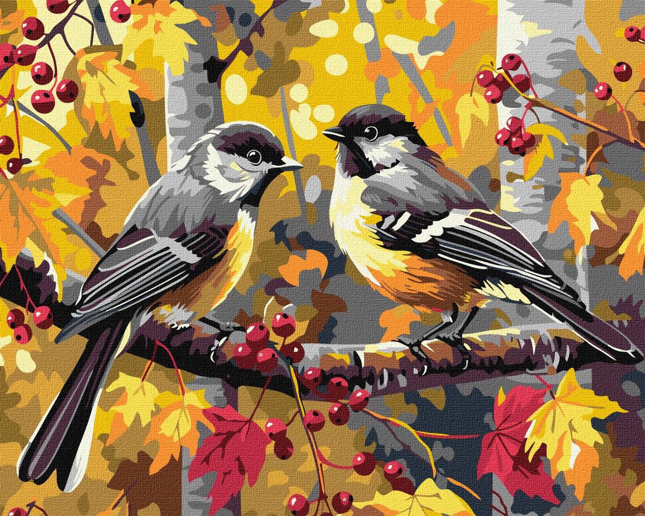 Картина за номерами Ideyka "Пара синичок" 40х50 см (KHO6637)