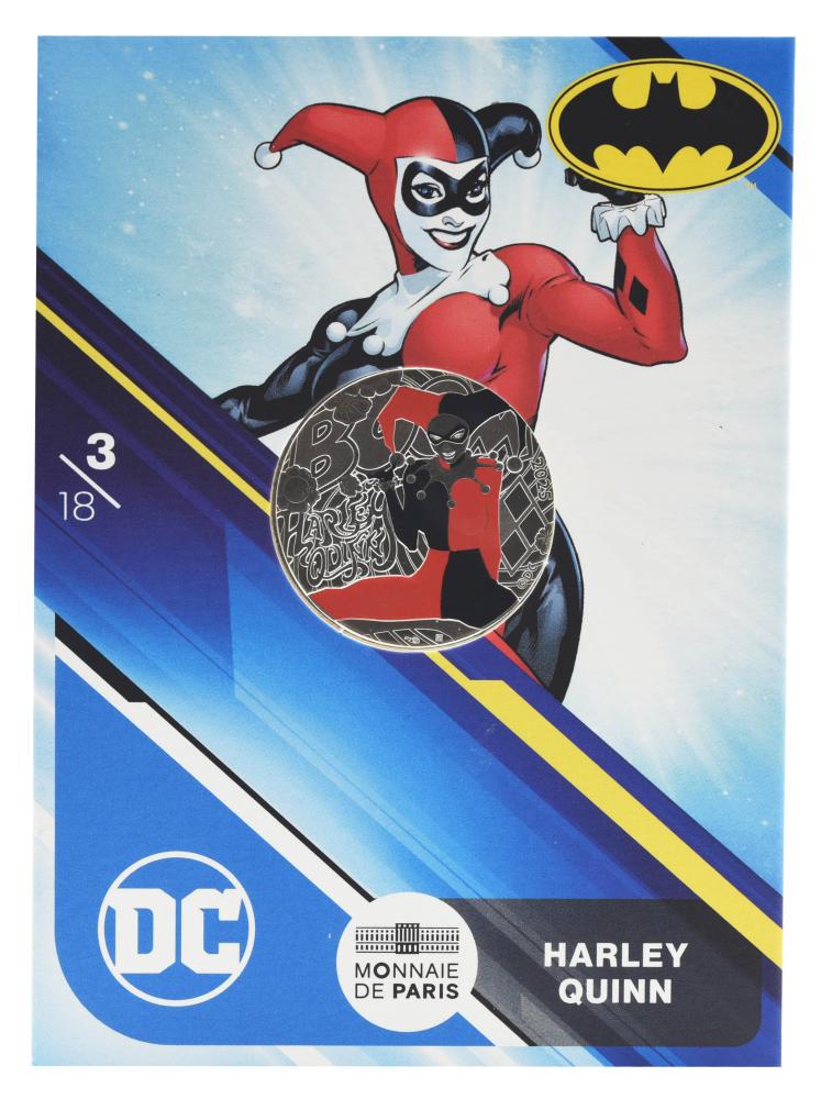 Коллекционная монета Франция 10 евро 2025 серебро UNC Комиксы DC-3/18-Harley Quinn-Харли Квинн (М24203)