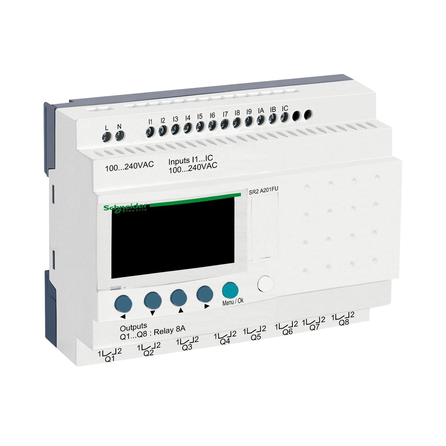 Реле интеллектуальное Schneider Electric Zelio Logic 20 входов/выходов 240V AC с дисплеем (SR2A201FU)