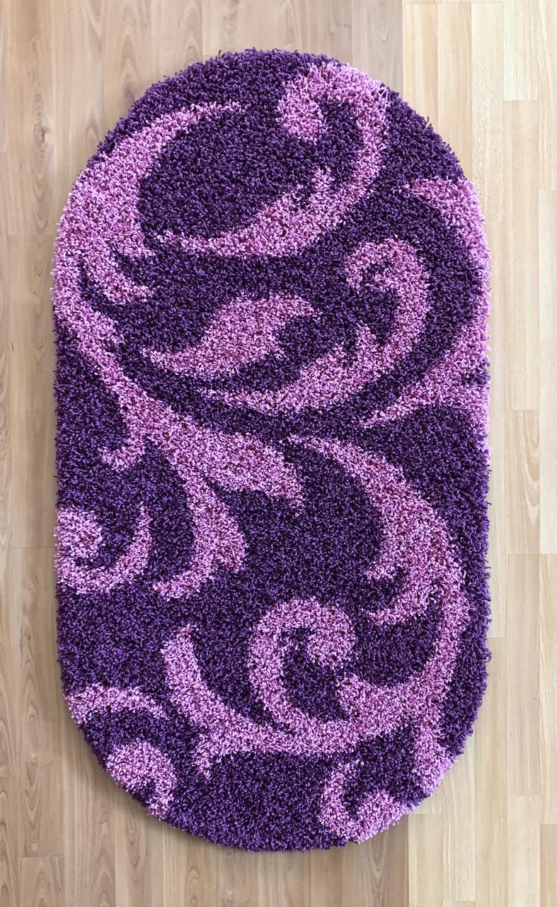 Ковер овальный высоковорсовый мягкий гипоаллергенный 120х170 см Purple (9161A)