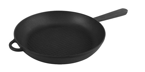 Сковорода чугунная рифленое дно Ситон с литой ручкой 24х4 см (24004)