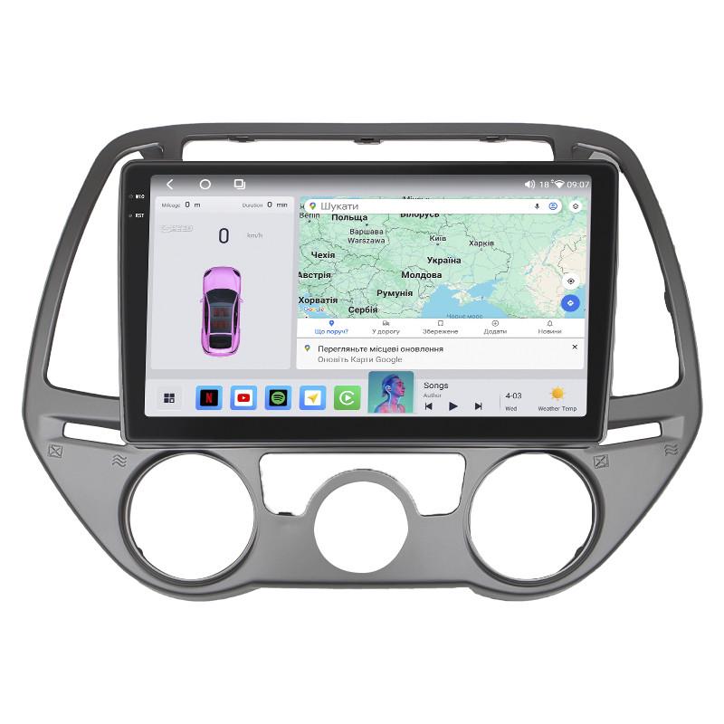 Автомагнитола штатная Lesko для Hyundai i20 I Рестайлинг 2012-2014 4/64 QLED CarPlay 4G Wi-Fi GPS Prime 9" (22391918)