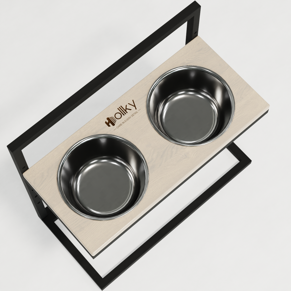 Миски на регулируемой подставке для больших собак Hollky Flex L 2х1,8 л (FL-502850-BLWH) - фото 4