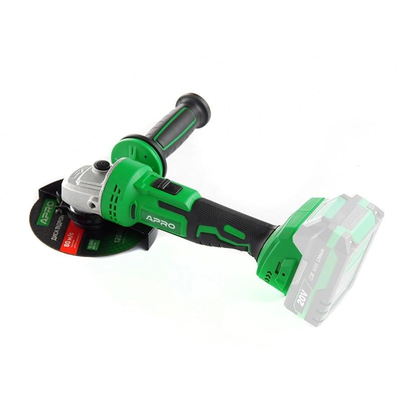 Шліфмашина акумуляторна кутова безщіткова Apro MS 20AGB 20 В Ø 125 мм без АКБ/без ЗП (895104)