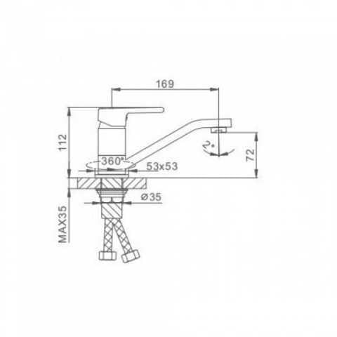 Смеситель для кухни Frap H60 F4560 Хром - фото 2 Смеситель для кухни Frap H60 F4560 Хром - фото 2