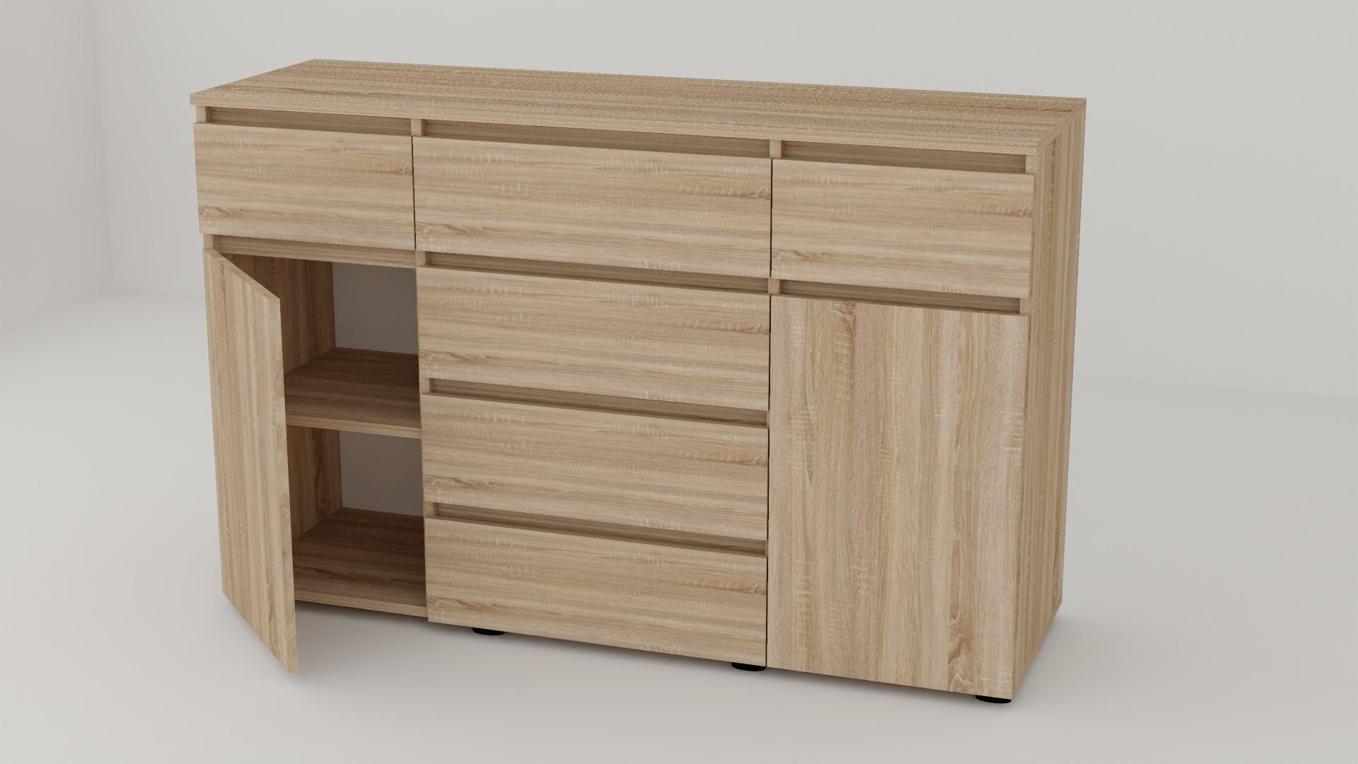 Комод Алекса СН-242/38 140х38х90 см Дуб сонома