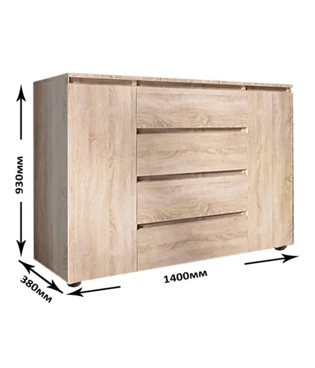 Комод КЛ-4 Лайт Эверест 930х380х1400мм 2Д 4Ш Дуб сонома - фото 3 Комод КЛ-4 Лайт Эверест 930х380х1400мм 2Д 4Ш Дуб сонома - фото 3