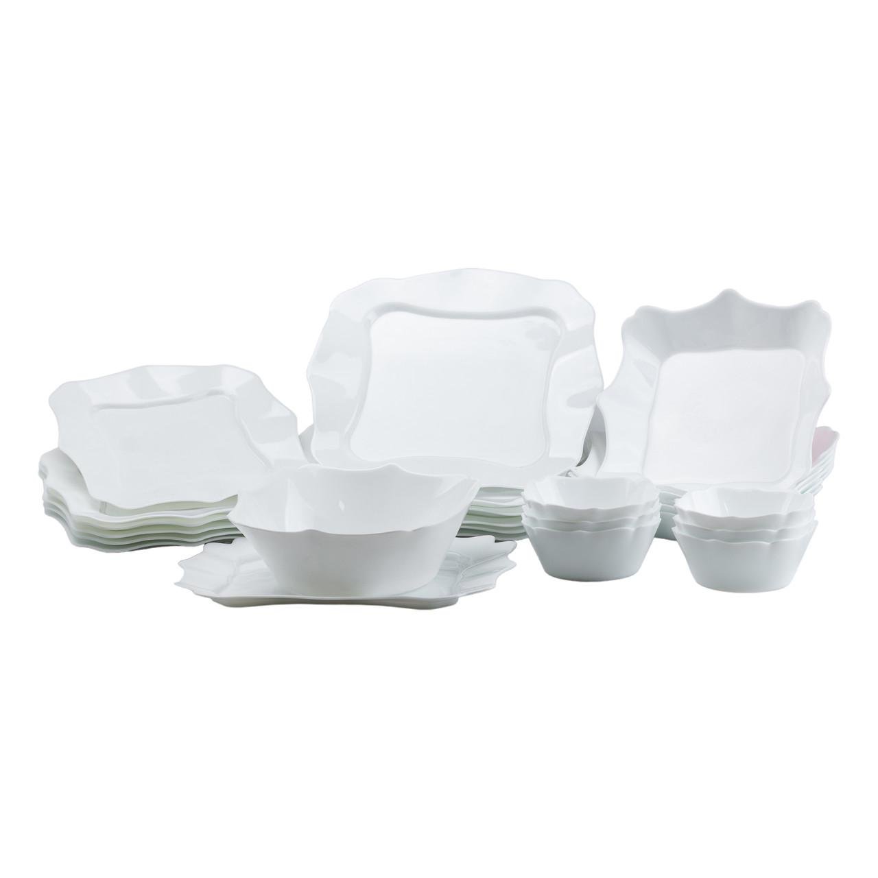 Сервіз тарілок керамічний на 6 персон Білий (4629)