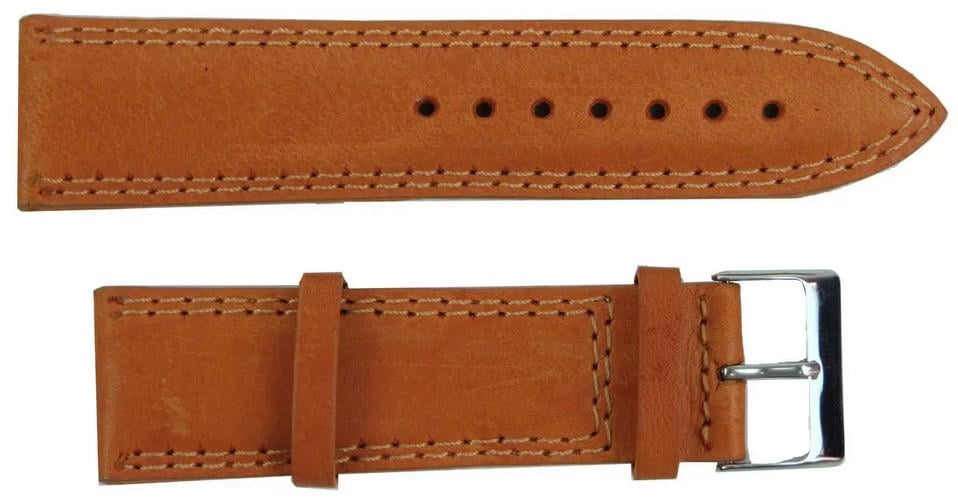 Ремешок для часов кожаный Mykhail Ikhtyar 24 мм Оранжевый (super560_S24-408S orange)