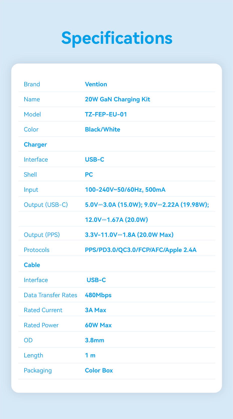 Зарядное устройство для Vention 20W GaN III Type-C 1C EU быстрая зарядка 20Вт Type-C 60Вт 1 м Белый (TZ-FEPW0-EU-01) - фото 7 Зарядное устройство для Vention 20W GaN III Type-C 1C EU быстрая зарядка 20Вт Type-C 60Вт 1 м Белый (TZ-FEPW0-EU-01) - фото 7
