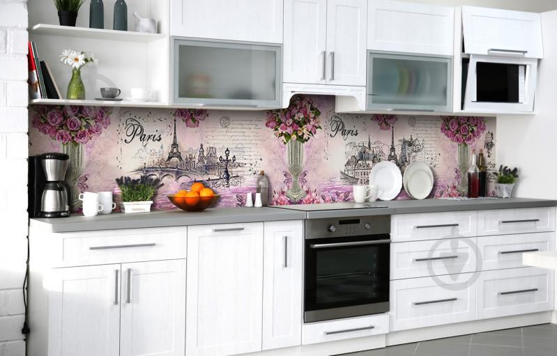 Скинали на кухню Zatarga «Шикарные букеты» 600х3000 мм виниловая 3Д наклейка кухонный фартук самоклеящаяся