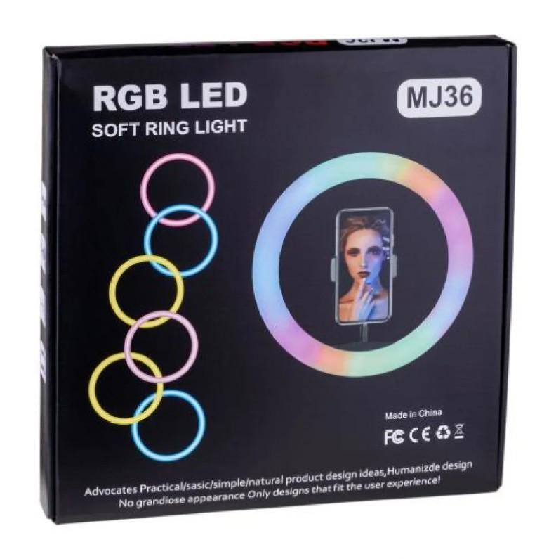 Кольцевая лампа для фото и видео съемки Ring Light LED с держателем RGB 15 режимов 36 см (563) - фото 7 Кольцевая лампа для фото и видео съемки Ring Light LED с держателем RGB 15 режимов 36 см (563) - фото 7