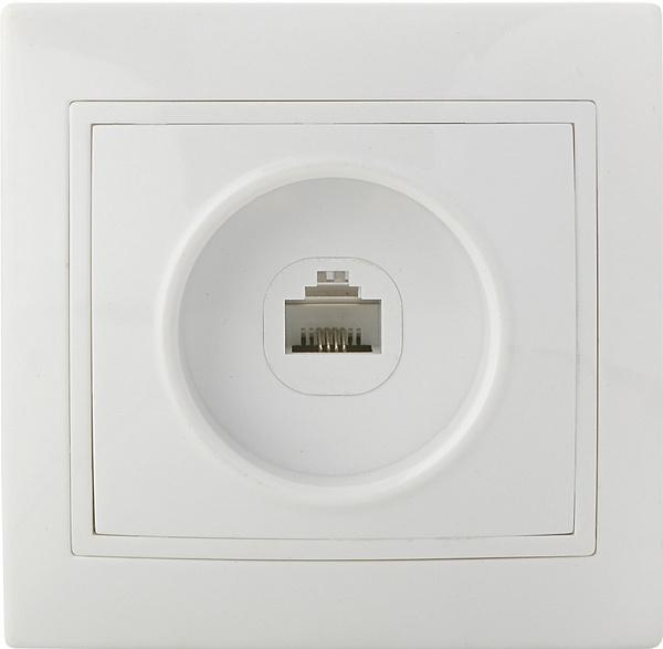 Розетка компьютерная АСКО Fl RJ45 Белый (РВcomсб-1-Fl-W)