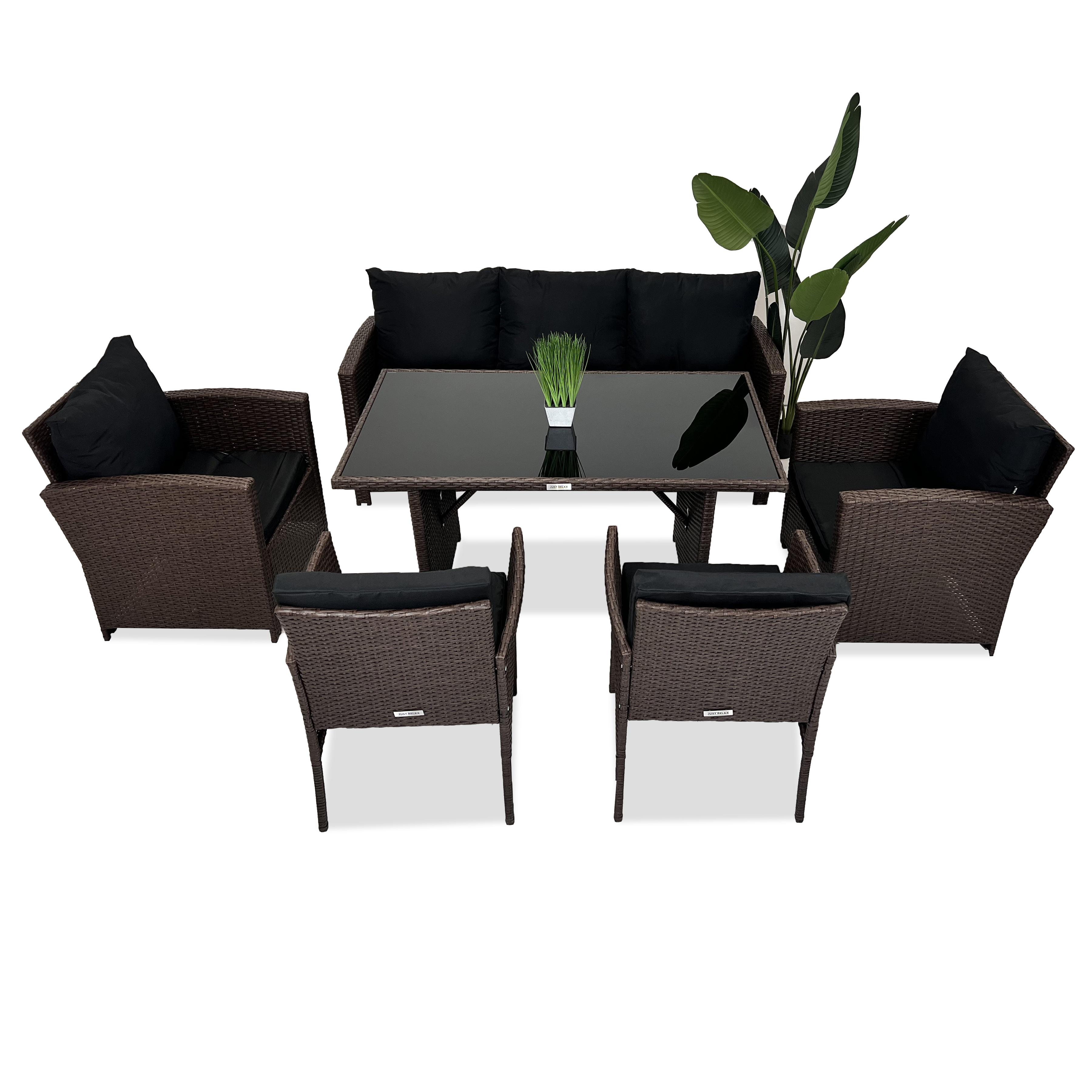 Набор садовой мебели Just Relax Deluxe 2 JR-415 из ротанга со стальным каркасом Brown