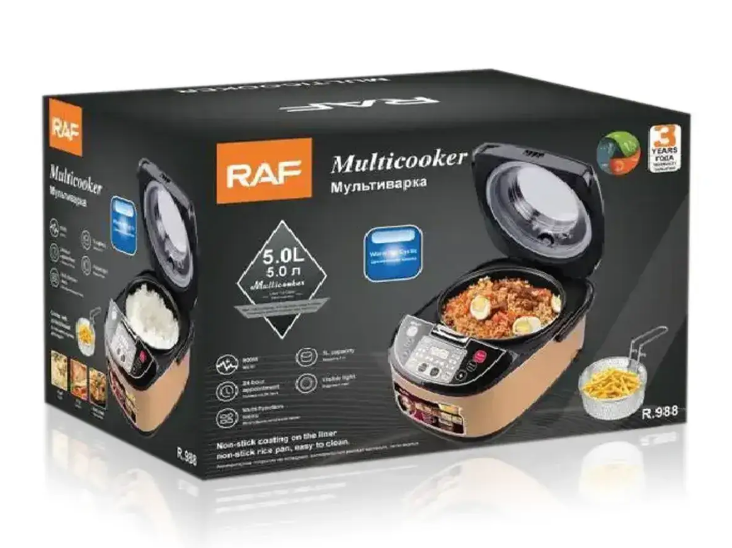 Мультиварка-фритюрница RAF R988 Pro 21 программа 900 Вт Gold (D988461316) - фото 8