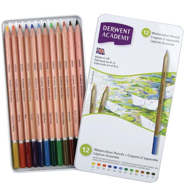 Набор акварельных карандашей Derwent Academy Watercolour 12 шт. (2301941)