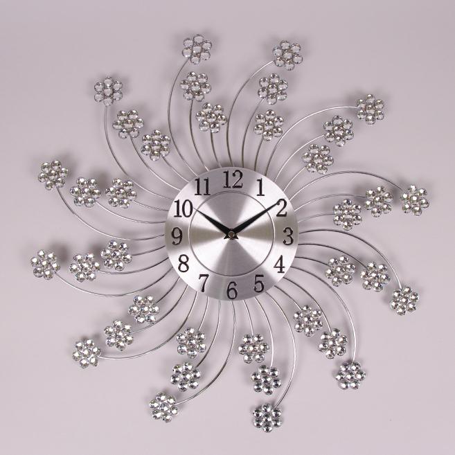 Часы металлические с стразами Flora D-48 см (38207)