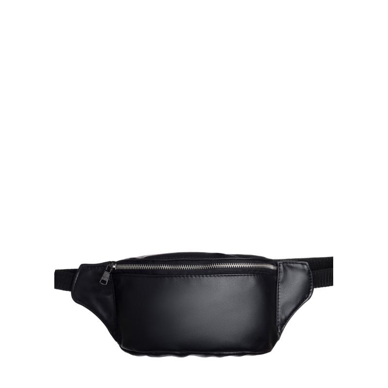 Сумка-бананка Sambag Tirso 0SS на пояс с натуральной кожи 31х12х5 см Черный