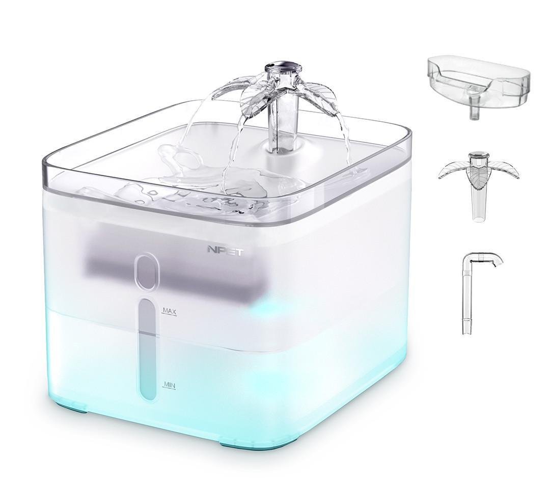 Поилка фонтан для кошек и собак NPET WF020T 3 л поилка с LED подсветкой и дополнительными насадками (1823153984) Поилка фонтан для кошек и собак NPET WF020T 3 л поилка с LED подсветкой и дополнительными насадками (1823153984)
