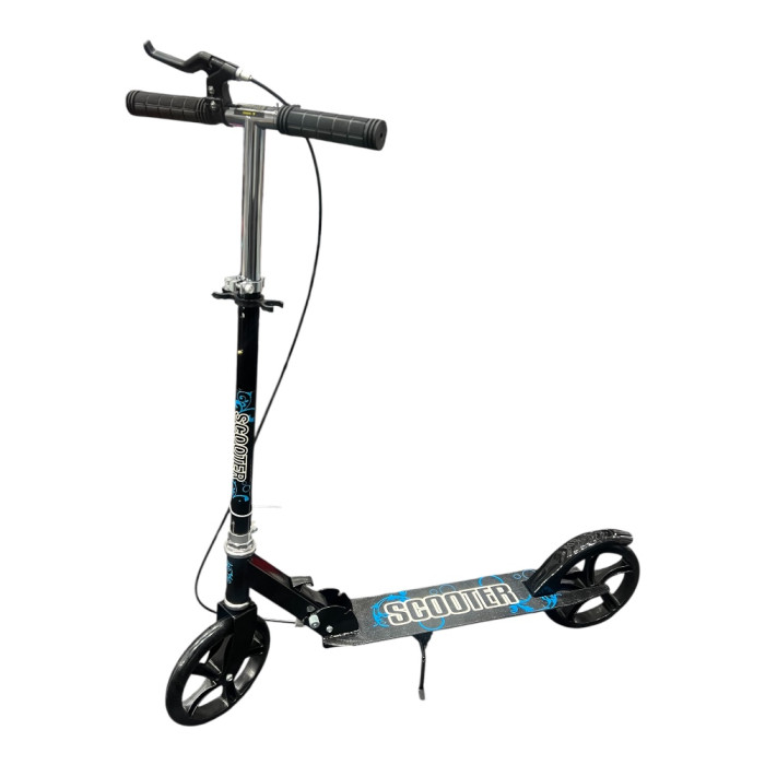 Самокат двухколесный с колесами PU 200 мм с тормозом Черный (109black)