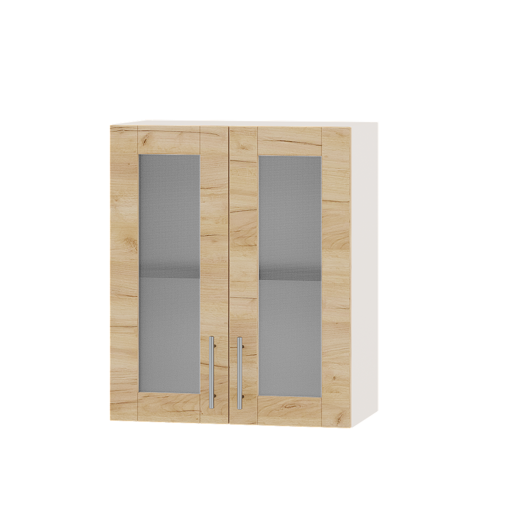 Шкаф верхний Эверест Оптима модуль Верх витрина ВВ10-600 60х30х72 см Дуб крафт золотой/Белый (01273)