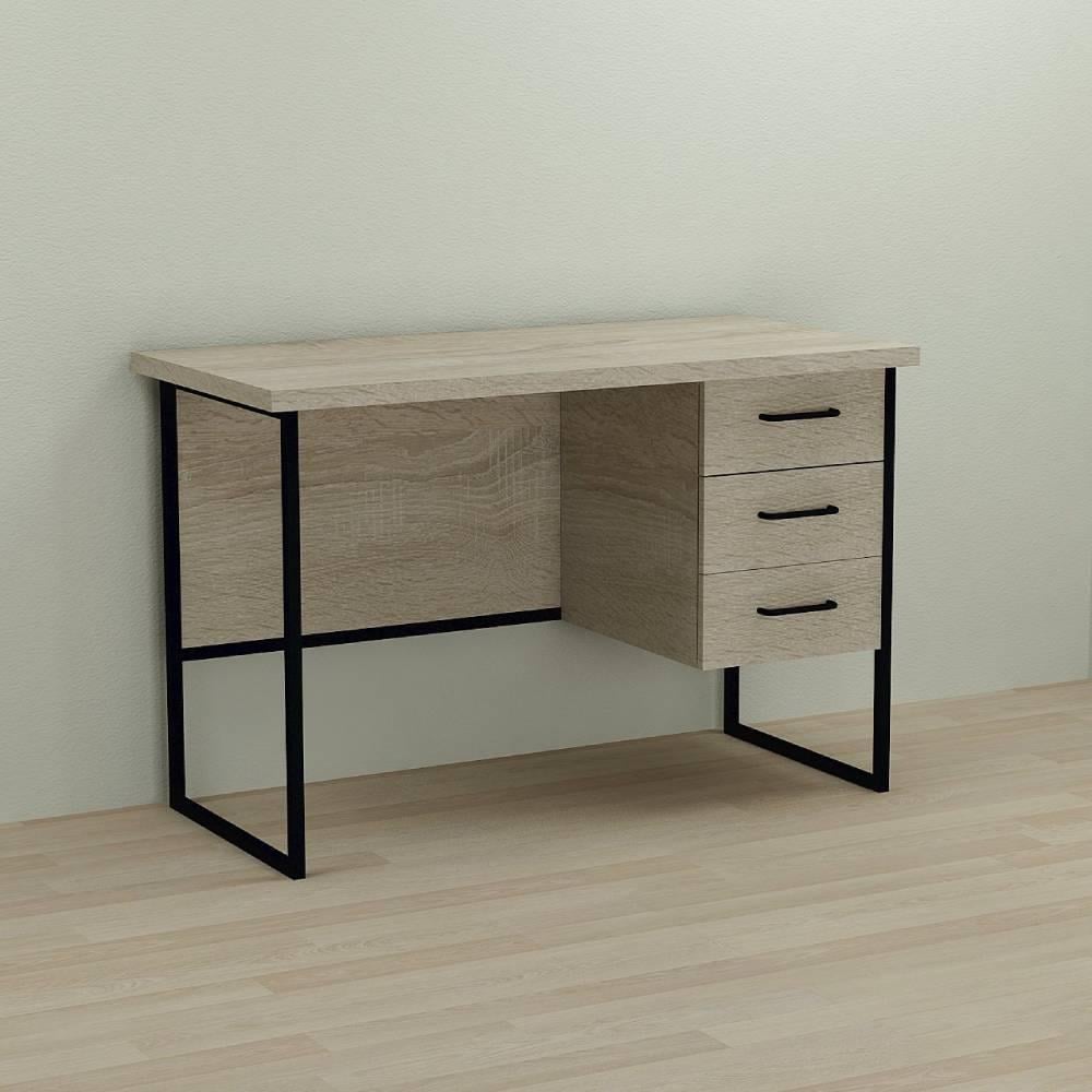 Письмовий стіл Ferrum-decor Гаррі ДСП 32 мм 76x140x70 см Чорний/Дуб Сонома (FRD-103567)