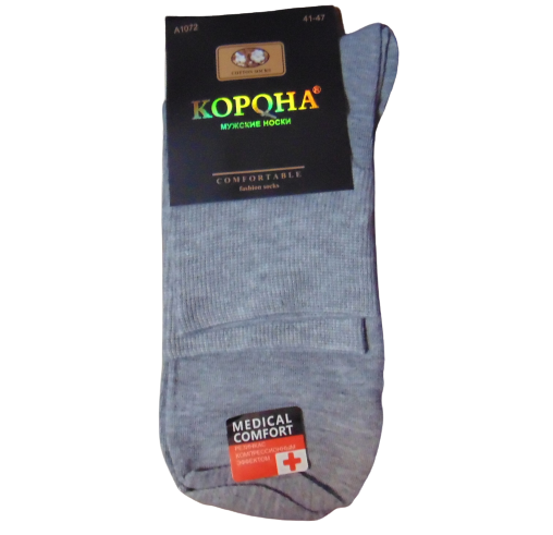 Носки мужские с компрессионным эффектом Корона А1072 р. 41-47 Светло-серый (1857211032) Носки мужские с компрессионным эффектом Корона А1072 р. 41-47 Светло-серый (1857211032)