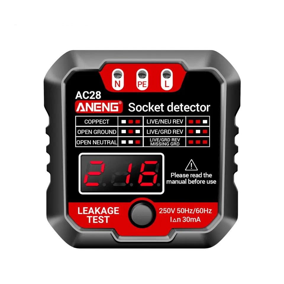 Тестер розетки ANENG AC28 цифровой дисплей (00-00028922) Тестер розетки ANENG AC28 цифровой дисплей (00-00028922)