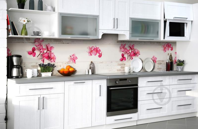 Скинали на кухню Zatarga «Оборванные бутоны» 600х2500 мм виниловая 3Д наклейка кухонный фартук самоклеящаяся