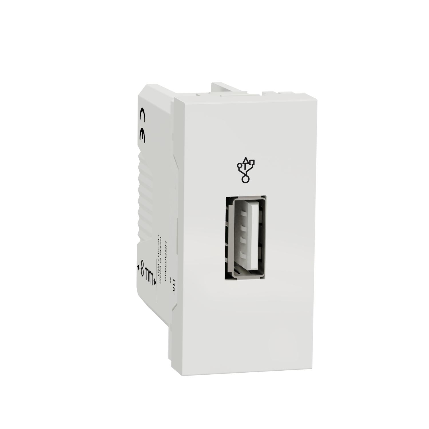 Розетка USB Schneider Electric Unica New USB 3.0 1 модуль Белый (NU342918)