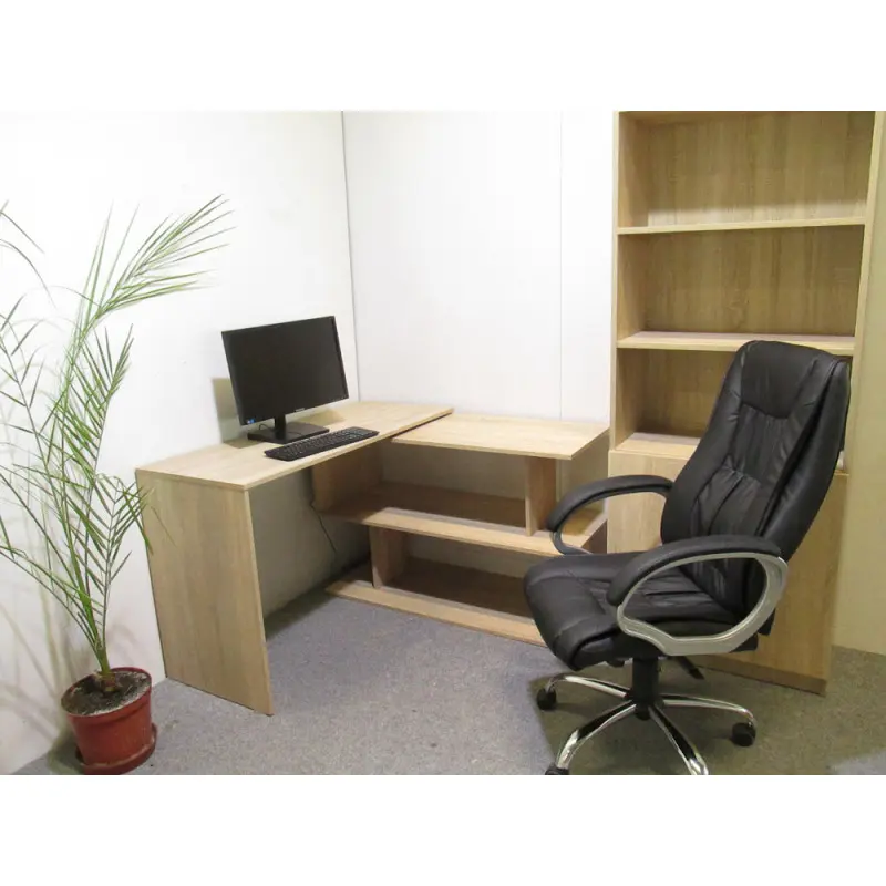 Стол компьютерный Джеко 1200 поворотный с полками 120х50х76,6 см Антрацитовый (24279265) - фото 7