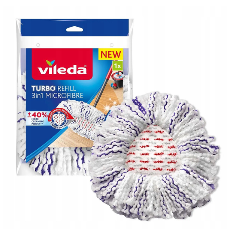 Сменная насадка для швабры Vileda TURBO 3in1 Microfibre (167749)