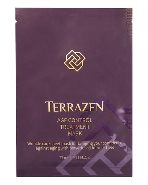 Маска для лица с природным комплексом против морщин TERRAZEN AGE CONTROL TREATMENT MASK омолаживающая питательная тканевая 27 мл