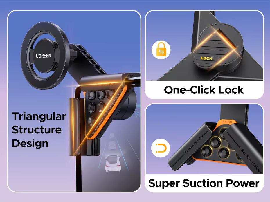 Держатель магнитный для телефона в машину UGREEN LP948 Black (LP948) - фото 7 Держатель магнитный для телефона в машину UGREEN LP948 Black (LP948) - фото 7