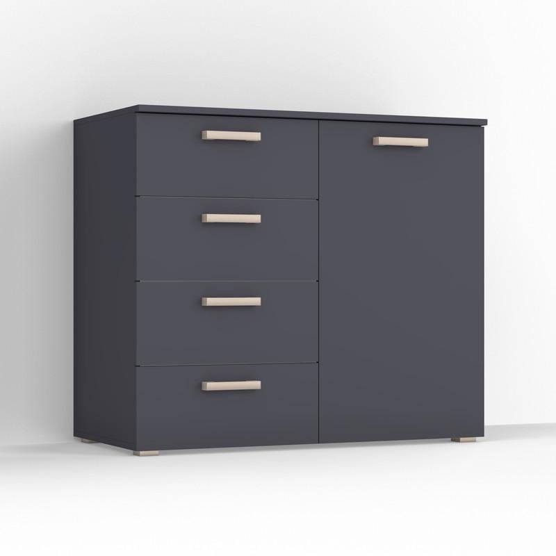 Комод Idea ТКБ-363.4 на 4 шухляди з дверима Антрацит (26718311) - фото 2 Комод Idea ТКБ-363.4 на 4 шухляди з дверима Антрацит (26718311) - фото 2