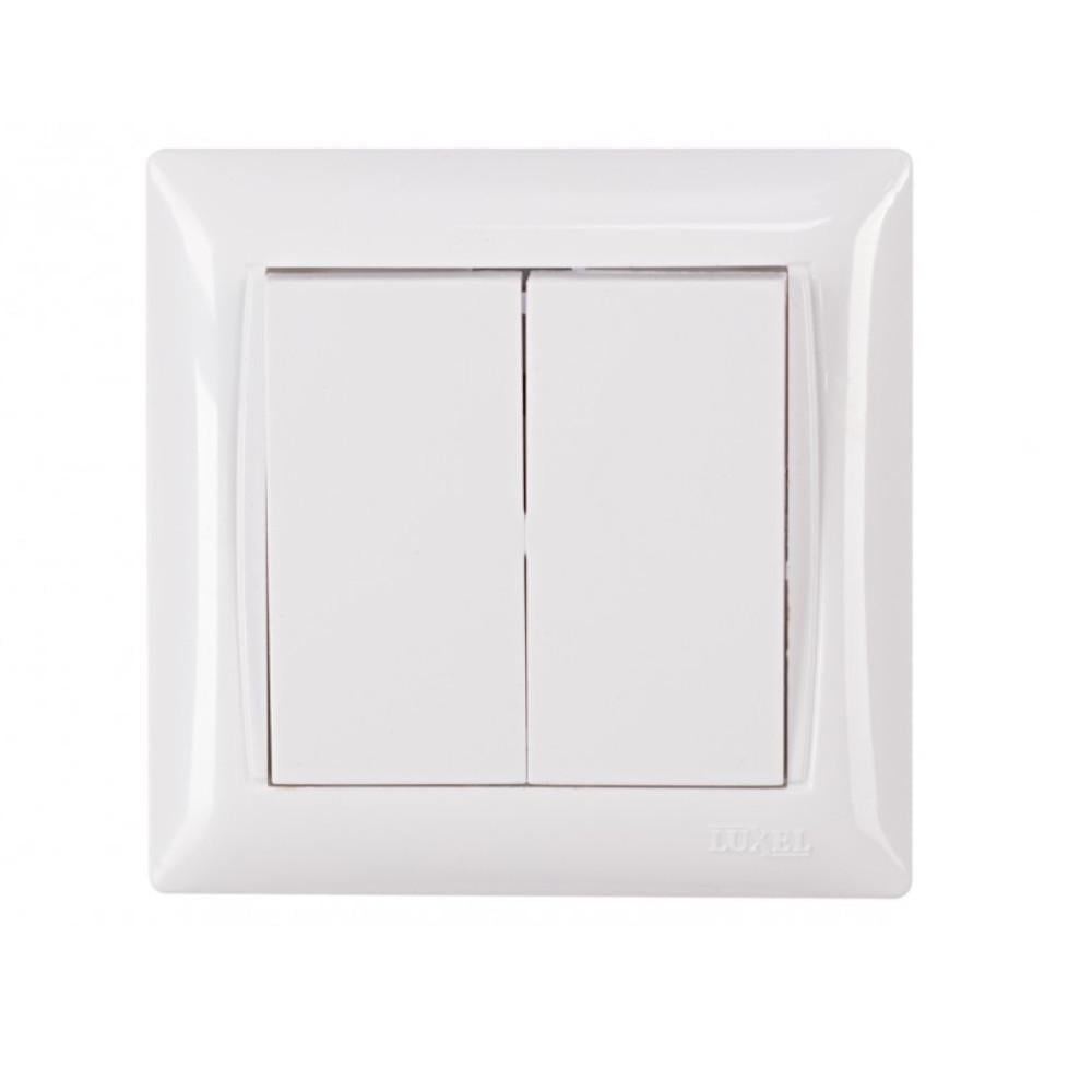 Выключатель двухклавишный Luxel 3003 PRIMERA Белый (27548780)