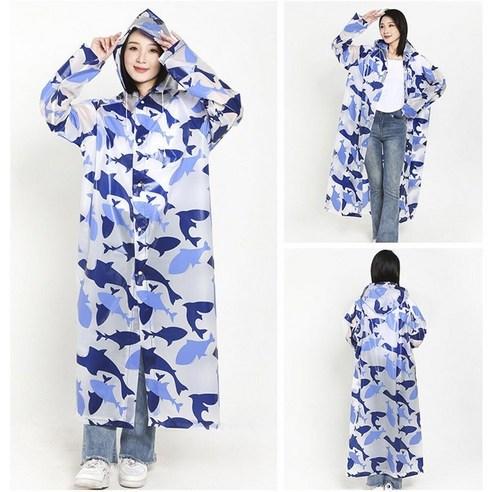 Дощовик-плащ багаторазовий Акули на кнопках з капюшоном універсальний Синій (CH-862Q) - фото 2 Дощовик-плащ багаторазовий Акули на кнопках з капюшоном універсальний Синій (CH-862Q) - фото 2