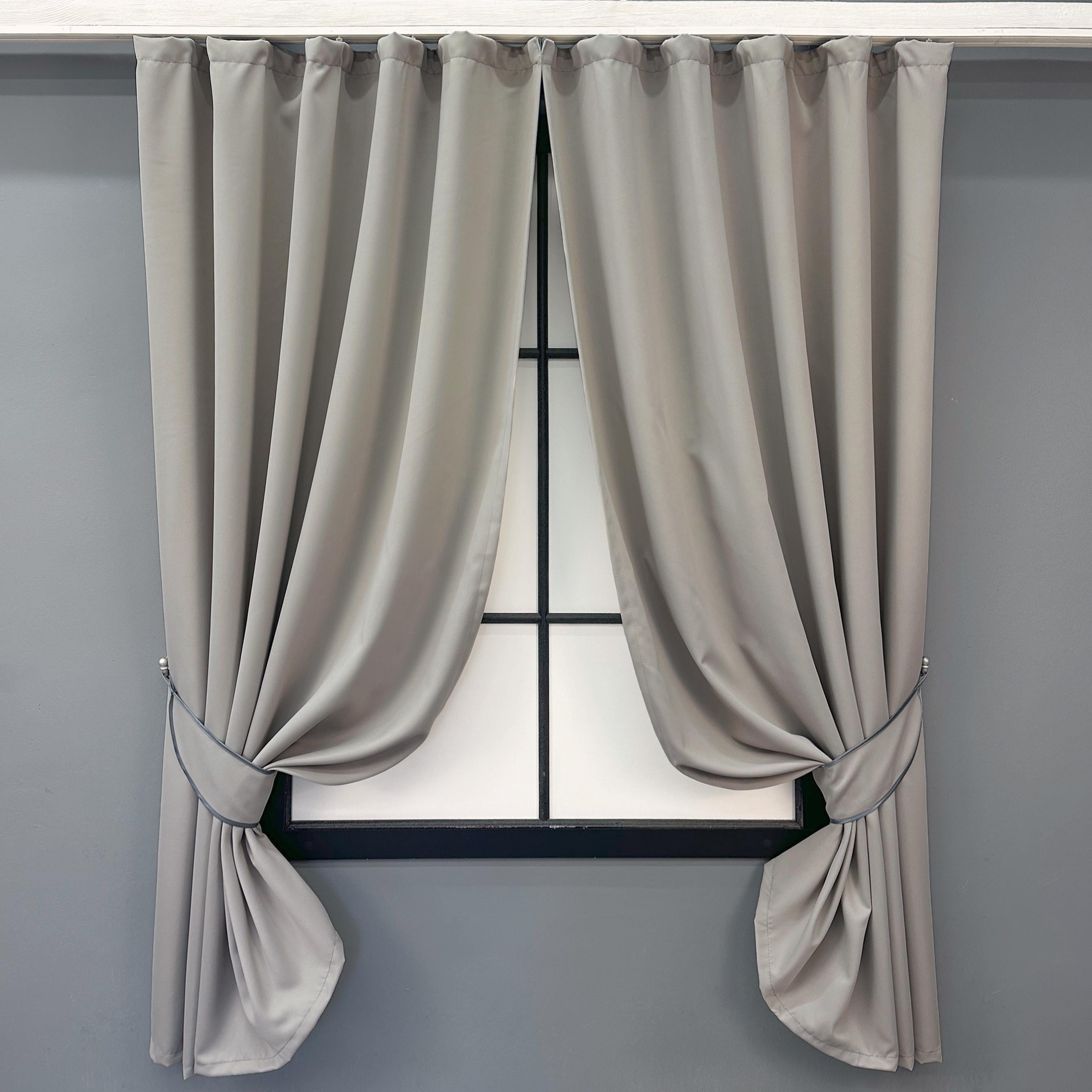 Комплект коротких штор VR-Textil Блэкаут Midnight №1672ш 140х170 см 2 шт. Серо-бежевый (35-0336)